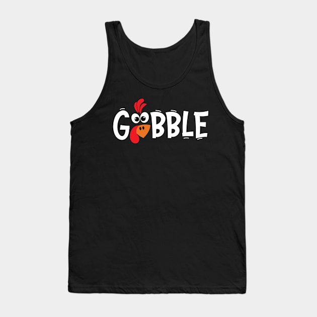 Gobble Gobble Thanksgiving Family Funny Fall Season Pumpkin Turkey Tank Top by Ashviirn